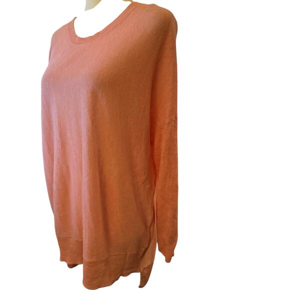 Eileen Fisher Peach 100% Organic Linen Lightweight Sweater, Petite Medium - Picture 2 of 4